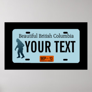 Poster Plaque de licence Sasquatch de la Colombie-Britann