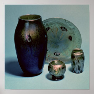 Poster Plaque et vases de favoritisme Tiffany