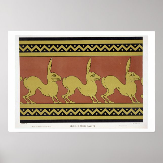 Poster Plaque VII de "Études en design", c.1874-76 (lit. (Devant)