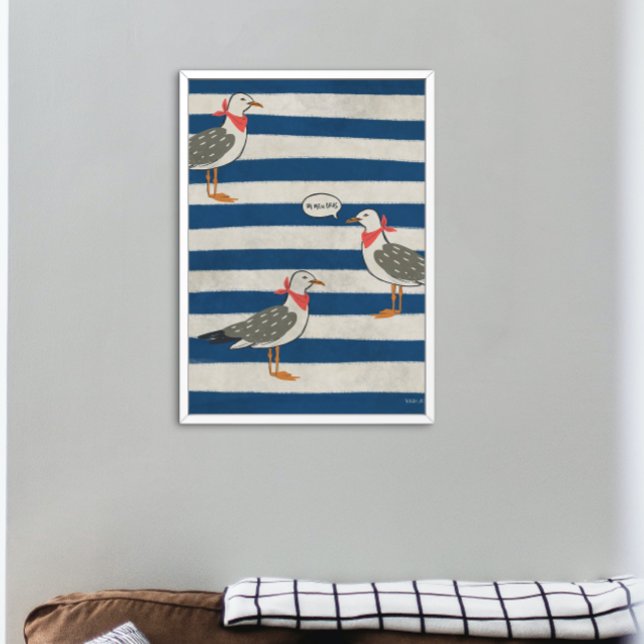 Poster plat minimaliste de mouette (Créateur téléchargé)