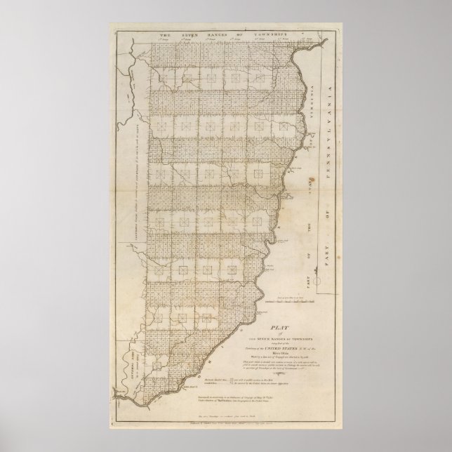Poster Plat of the Seven Ranges of Townships (Devant)