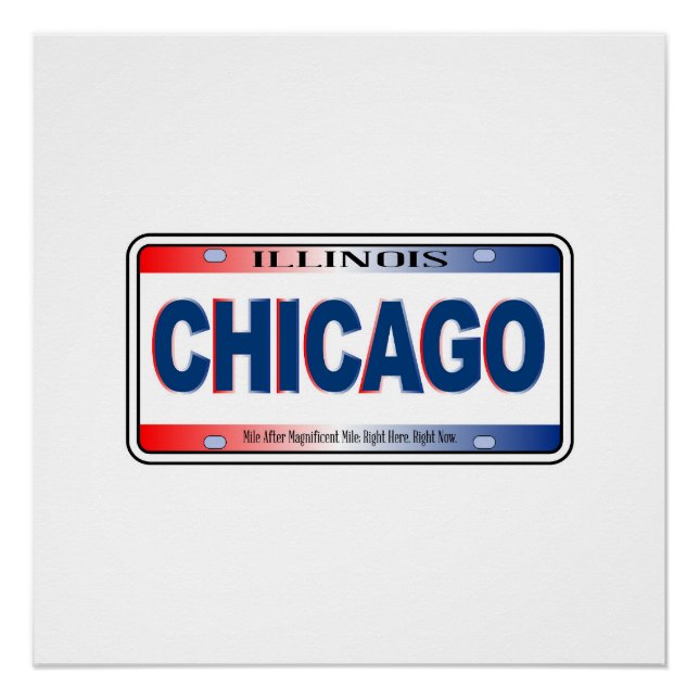 Poster Plate-forme de licence d'État de l'Illinois Chicag (Devant)