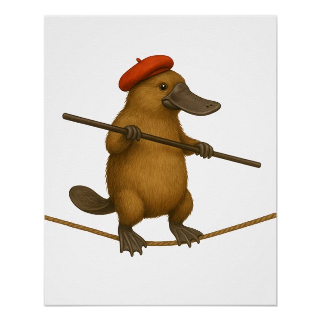 Poster Platon ornithorynque funambule (Devant)