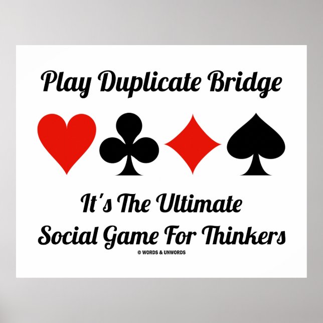 Poster Play Duplicate Bridge It's Ultimate Social Game (Devant)