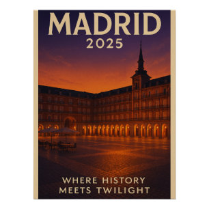 Poster Plaza Mayor Glow - Madrid