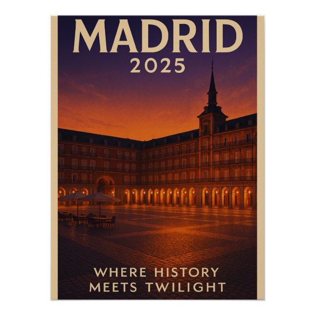 Poster Plaza Mayor Glow - Madrid (Devant)