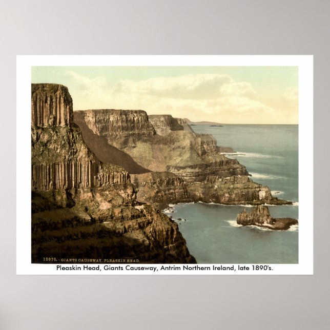 Poster Pleaskin Head, Giants Causeway, Antrim N. Irlande (Devant)