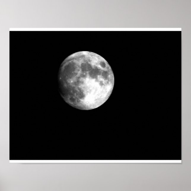 Poster Pleine lune en noir et blanc (Devant)