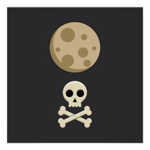 Poster Pleine Lune et Crâne 