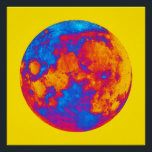 Poster Pleine lune Pop Art<br><div class="desc">Un paysage lunaire plein de couleurs et de texture.</div>