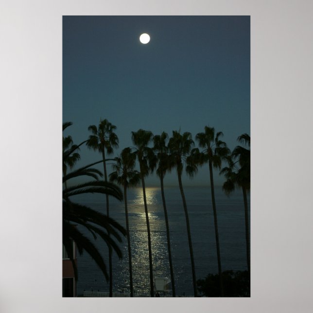 Poster Pleine lune sur l'eau (Devant)