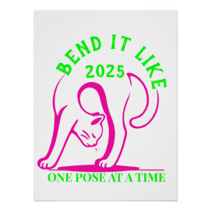 Poster Plier comme 2025 : Fun de chat Yoga