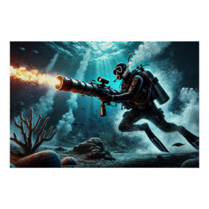 Poster Plongée en scaphandre Missile
