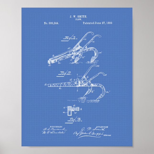 Poster Plow 1893 Plan directeur de l'art des brevets (Devant)