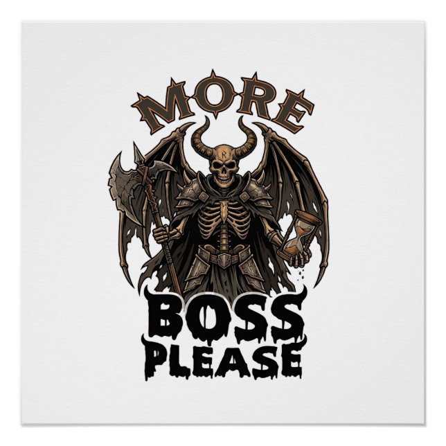 Poster Plus de Boss S'il Vous Plaît Halloween Démon Squel (Devant)