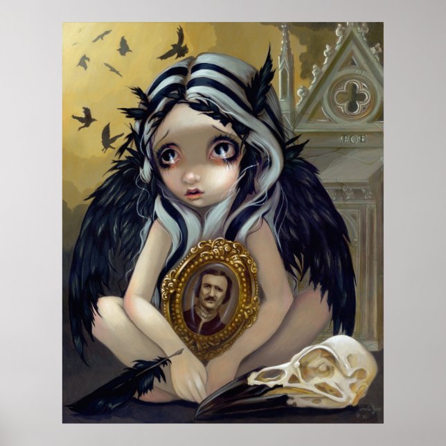 Poster Plus gothique Poe Raven fairy Art Print (Devant)