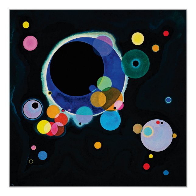 Poster Plusieurs cercles par Wassily Kandinsky (Devant)