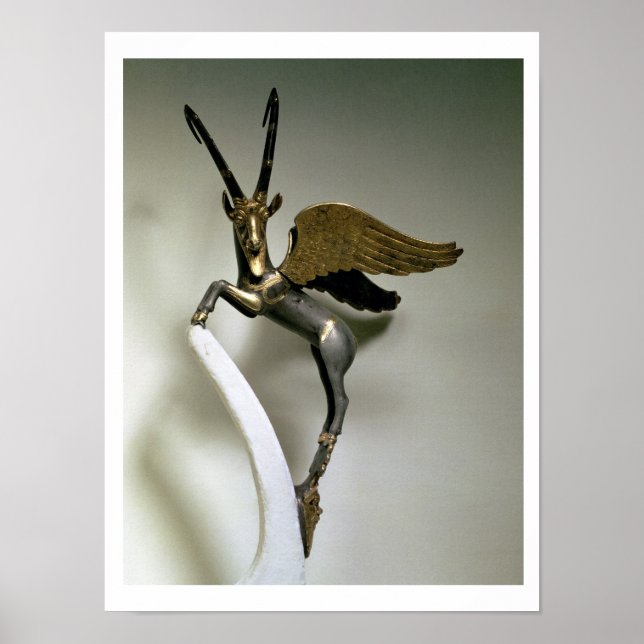 Poster Poignée de vase en forme de bouquetin ailé, Achéme (Devant)
