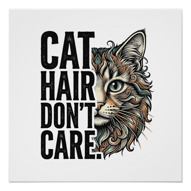 Poster Poils de Chat N'ont Aucune Importance Gravure Vint (Devant)