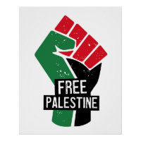 Poing du drapeau de la Palestine libre