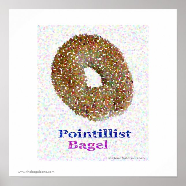 Poster Pointillist Bagel (Devant)