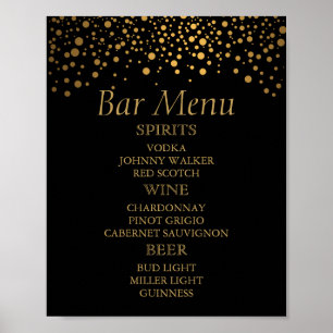 Poster Points Confetti Foil Noir et Or - Menu Bar