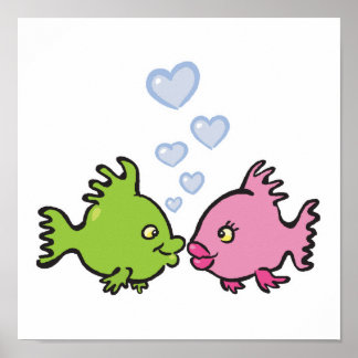 Poster poisson amoureux valentine