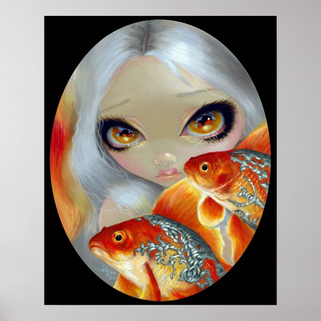 Poster Poisson bijoux : Argent et or ART IMPRIMER poisson (Devant)