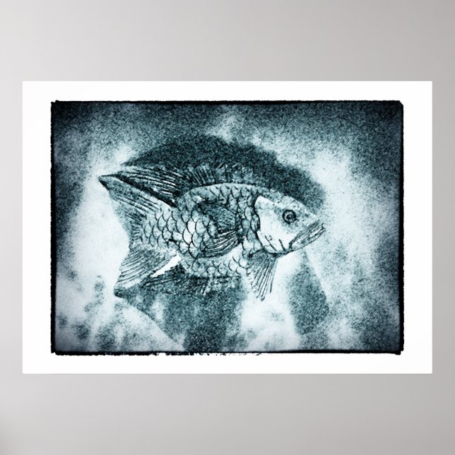 Poster Poisson - digi & photo encre art (Poster) (Devant)