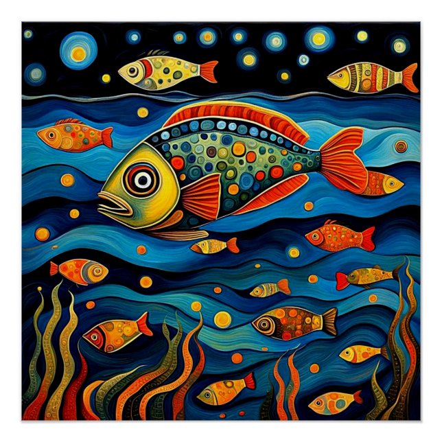 Poster Poisson nocturne (Devant)