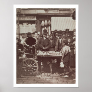 Poster Poissons bon marché de St Giles, de la 'vie dans