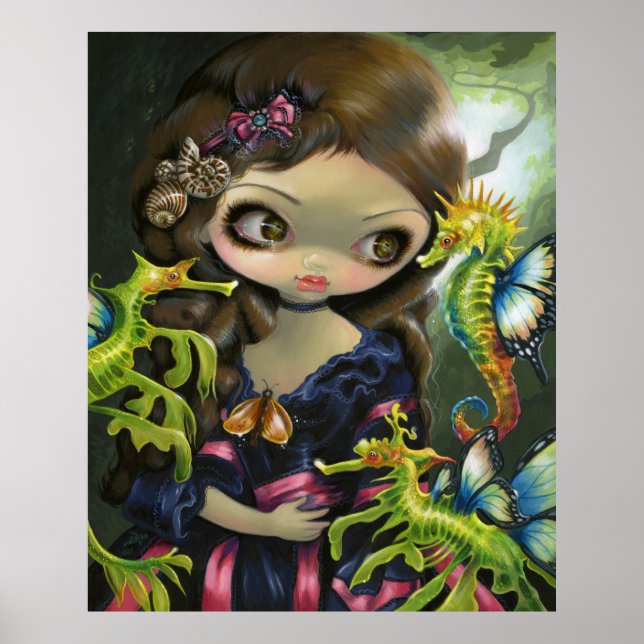 Poster Poissons Volants : L'Hippocampe ART IMPRIMER Cheva (Devant)