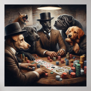 Poster Poker Chiens