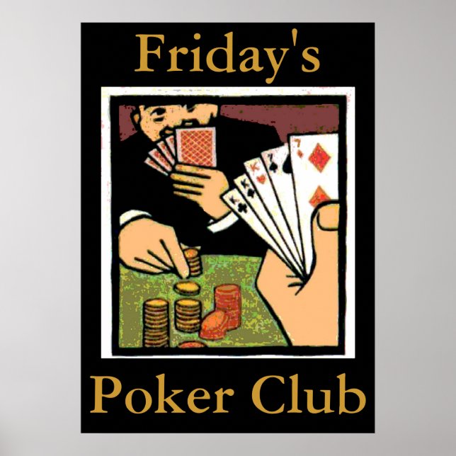 Poster Poker Club Sign, modifier le texte (Devant)