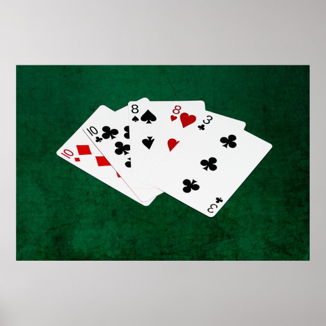 Poster Poker Hands - Two Pair - Ten, Eight (Devant)