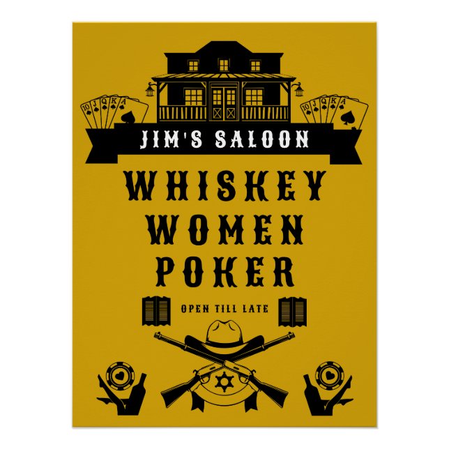 Poster Poker Wild West Americana (Devant)