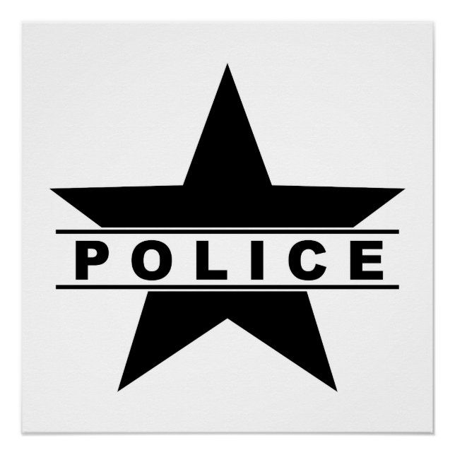 Poster police star text département badge loi symbole (Devant)