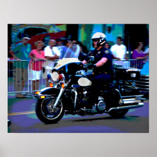 Poster Policier de moto de Reno