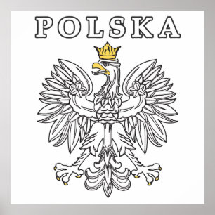 Poster Polska With Polish Eagle
