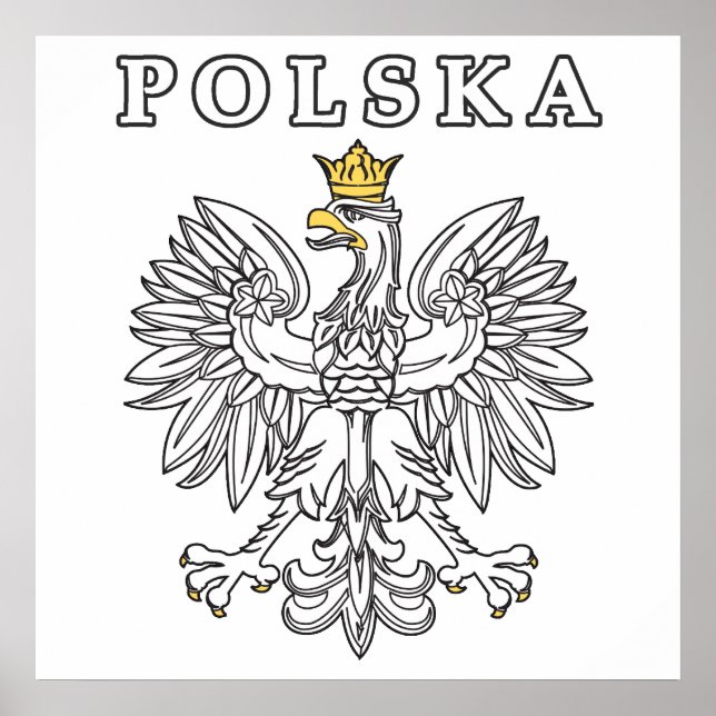 Poster Polska With Polish Eagle (Devant)