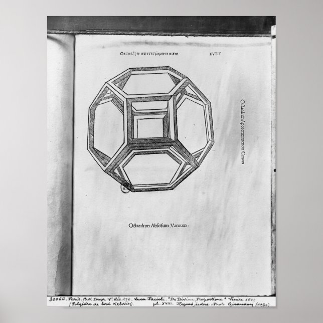 Poster Polyèdre, de 'De Divina Proportione' (Devant)
