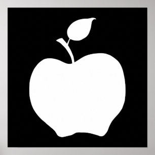 Poster Pomme noire et blanche
