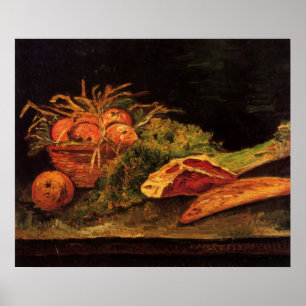 Poster Pommes, viande et un pain par Vincent van Gogh