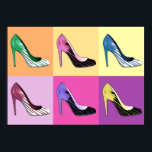 Poster Pompes Stiletto Pop Art / Chaussures / talons haut<br><div class="desc">"Glorification de la Stiletto" : Dessin de l'art pop de la pomme de stiletto bien-aimée</div>