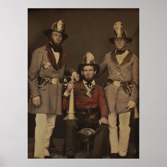 Poster Pompiers en uniforme 1855 (Devant)