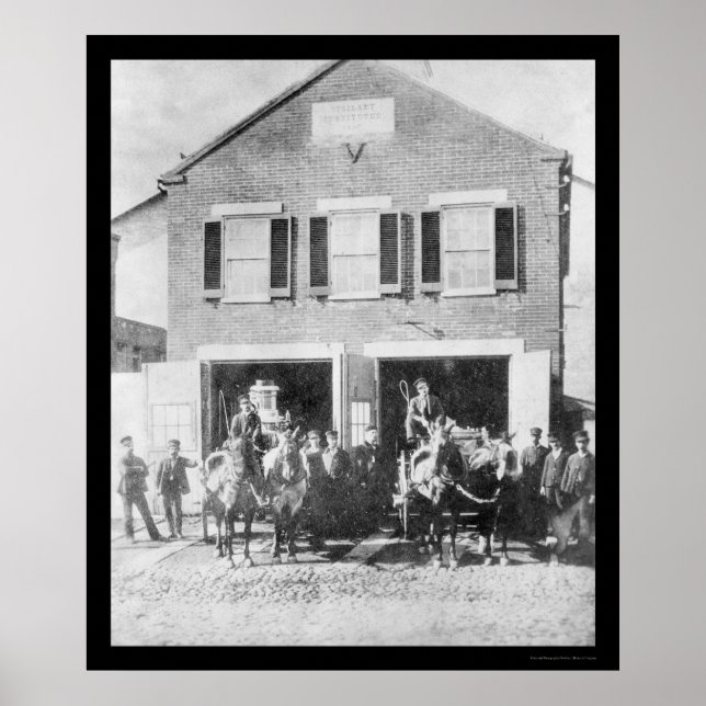 Poster Pompiers et équipement devant Firehouse 1912 (Devant)