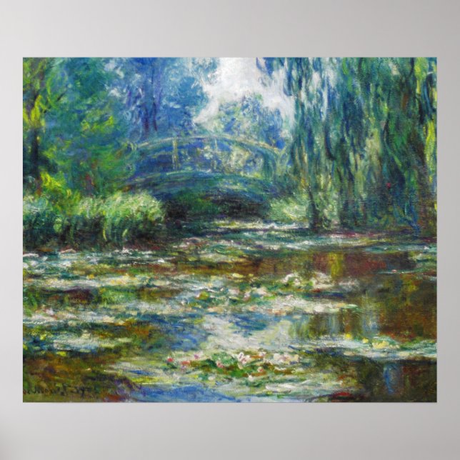 Poster Pond et pont japonais Monet Art (Devant)