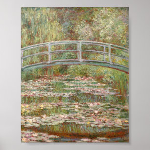 Poster Pont au-dessus d'un étang de puits par Monet