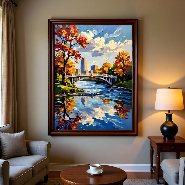 Poster Pont blanc d'Indianapolis sur la rivière White  (Créateur téléchargé)