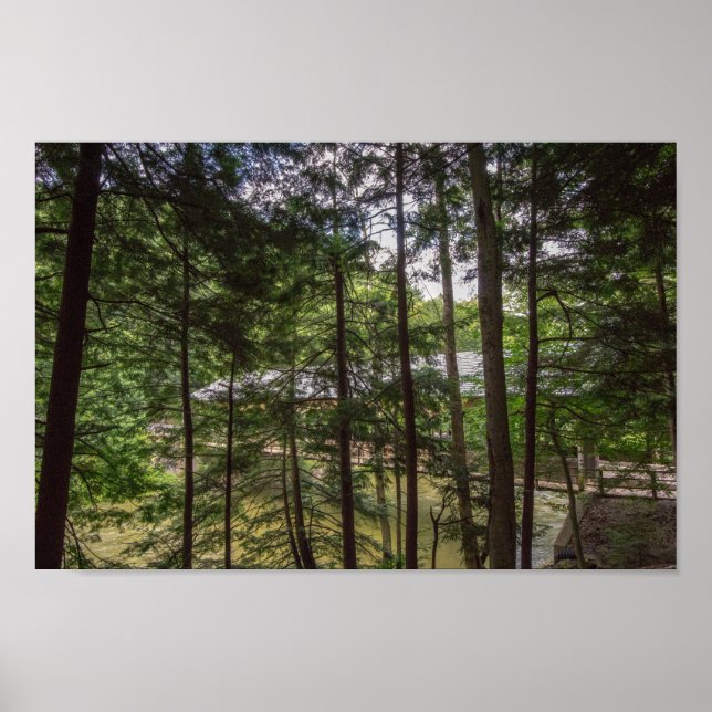 Poster Pont couvert du parc d'état de Mohican, Ohio. (Devant)